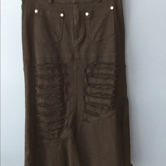 Le doux denim midi skirt - Picture 1 of 4